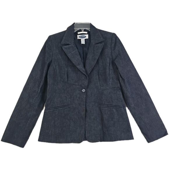 Old Navy ~Woman Size M~ Dark Blue Denim Casual to Workwear Blazer Fully Lined. - Picture 1 of 16